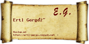 Ertl Gergő névjegykártya