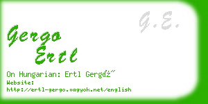 gergo ertl business card